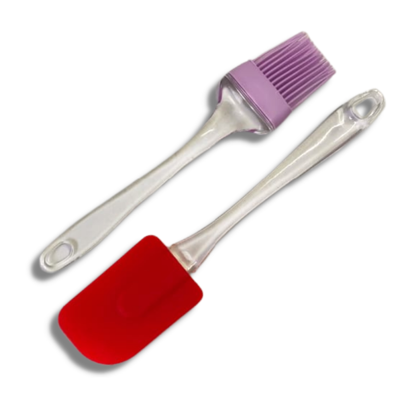 Silicone Basting Brush and Spatula Transparent Handle Bakewala Business
